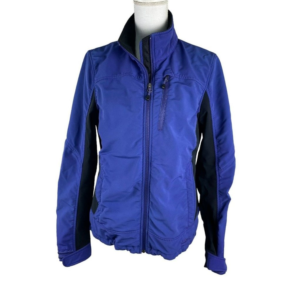 LL Bean Jacket Purple Spandex￼ Full Zip Mock Neck Longsleeve Woman Small